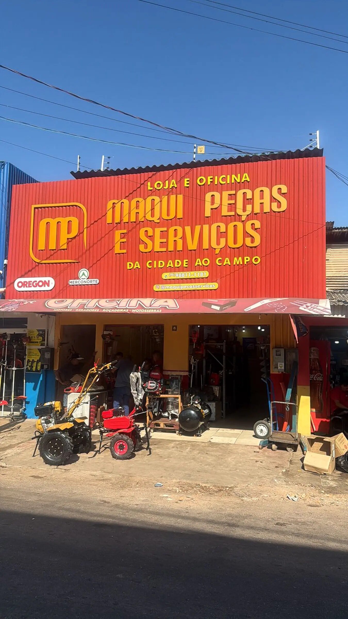 Fachada oficial da loja Maquipeças e Serviços em Macapá