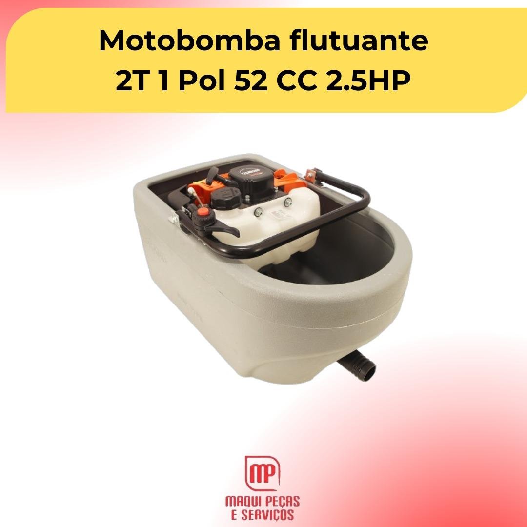 Motobomba flutuante 2T de 1 polegada, 52 cc e 2,5 HP